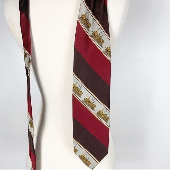 🚂 • Trains VINTAGE Londonaire unique 70s TIE • 🚂 - Picture 2 of 7